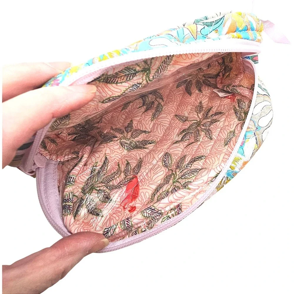 Vera Bradley Rainforest Canopy Tropical Floral Quilted Cosmetic Bag Travel Pouch
